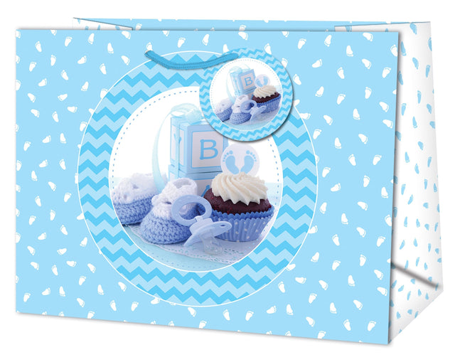 Dárková taška Jumbo (TJ) matt o rozměrech 33x13,7x44,5cm s motivem narození chlapečka 22432 TJ.jpg