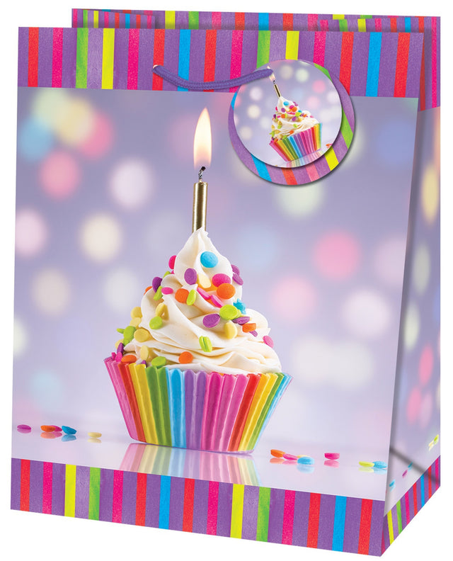 Dárková taška Medium (TM), 19 x 10.2 x 23 cm motiv Narozeninový cupcake 22419 TM.jpg