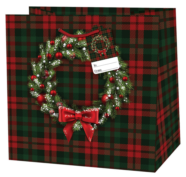 Dárková taška vánoční čtvercová (TQ) - ADVENTNÍ VĚNEC - 15x6x14,5cm 223510 TQ.jpg#15278#253531151b7a