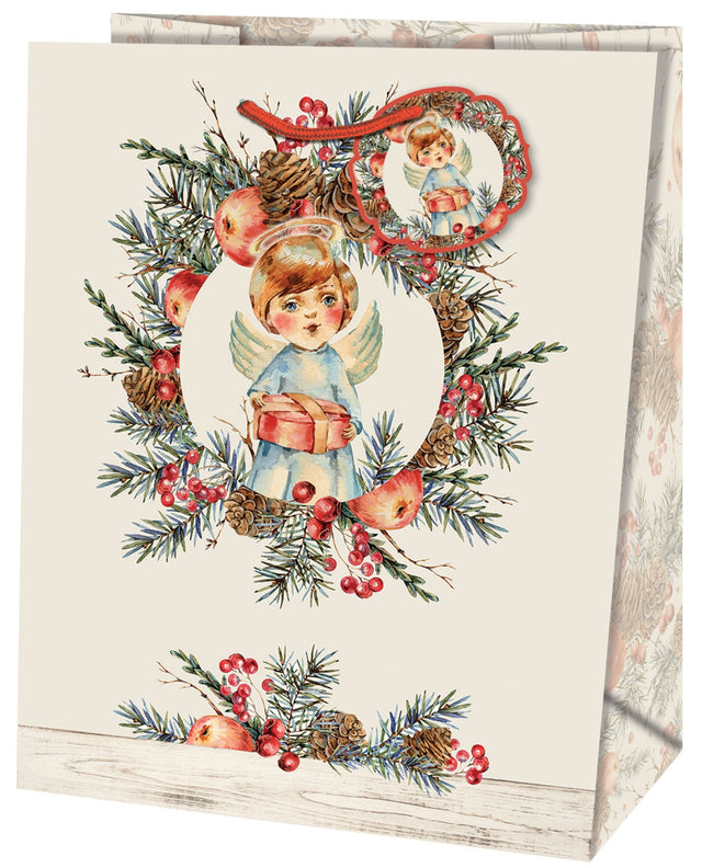 Dárková taška vánoční střední (TM) - ANDĚL - 23x19x10,2cm 223531 TM.jpg#15416#52521333d8d0