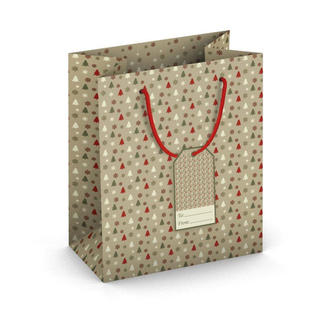 Dárková taška vánoční střední (TM) - VÁNOČNÍ STROMEČKY - 23x19x10,2cm 224523 TM.jpg#15515#0401391294e3