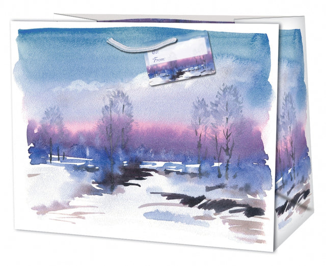 Dárková taška vánoční střední (TM) - ZIMNÍ KRAJINA- 19x10,2x23 cm 220513 TM.jpg