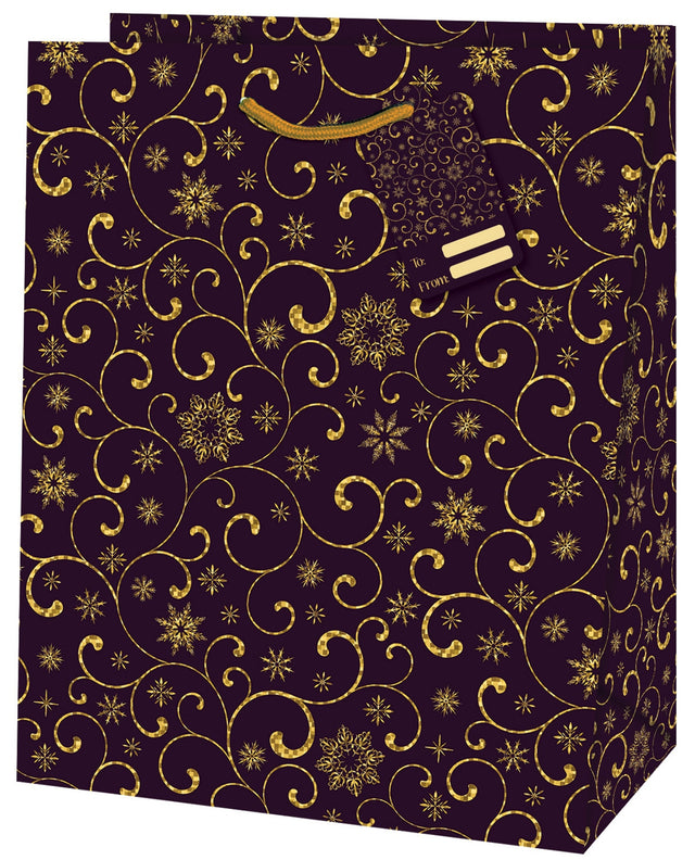 Dárková taška vánoční velká (TL) - SNĚHOVÉ VLOČKY - 33x26,7x13,7cm 223527 TL.jpg