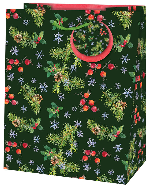 Dárková taška vánoční velká (TL) - VÁNOČNÍ VĚTVIČKY - 33x26,7x13,7cm 223529 TL.jpg