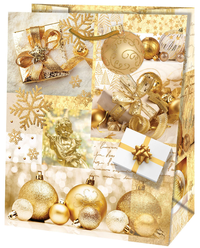 Dárková taška vánoční velká (TL) - ZLATÉ VÁNOČNÍ OZDOBY- 33x26,7x13,7cm 223503 TL.jpg#15663#f5870151eb61