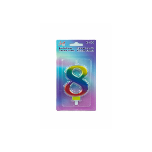 Duhová číselná narozeninová svíčka na dort 8 (9 cm)  C-118_1.jpg