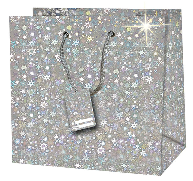 Holografická čtvercová vánoční dárková taška TQ - STARRY SKY - 15 x 6 x 14.5 cm 223533 TQ.jpg