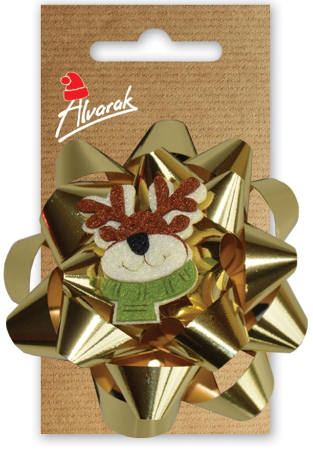 Hvězdice Rudolf s 3D aplikací - Zlatá - 10 cm RU-1.jpg