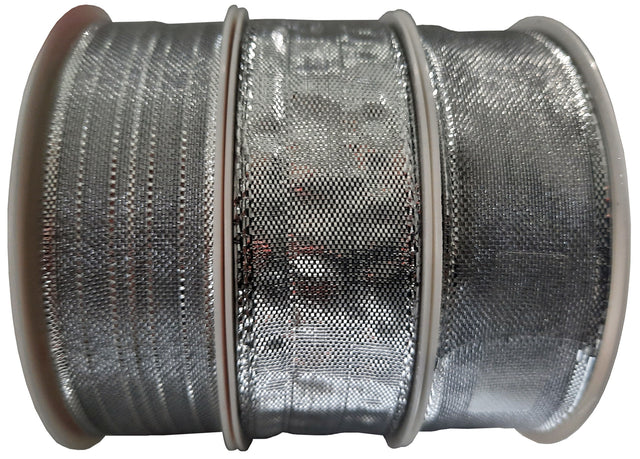 Mix vánočních hedvábných stuh s drátem nebo bez drátu - Stříbrná - 25 mm x 3 m NAV-stříbrná.jpg#17226#818ea205cb53