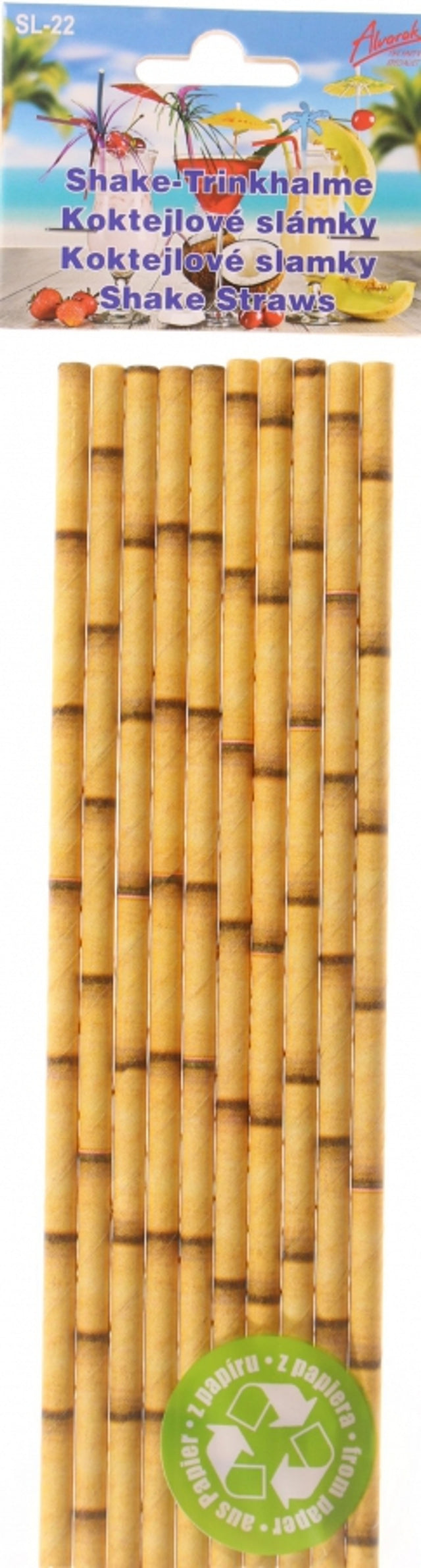 Papírová brčka Bamboo s bambusovým vzorem 10 ks (Hnědá) SL-22_1.jpg